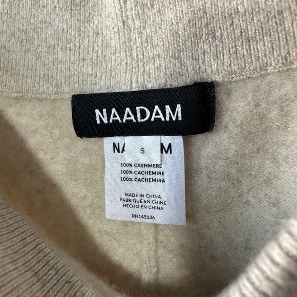 Naadam Signature Cashmere Cropped Pants Oatmeal Womens S Beige Neutral High Rise - Picture 3 of 6